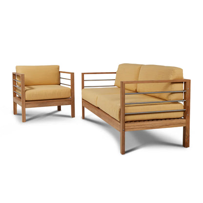 SoHo Teak Outdoor Club Chair with Sunbrella Cushion