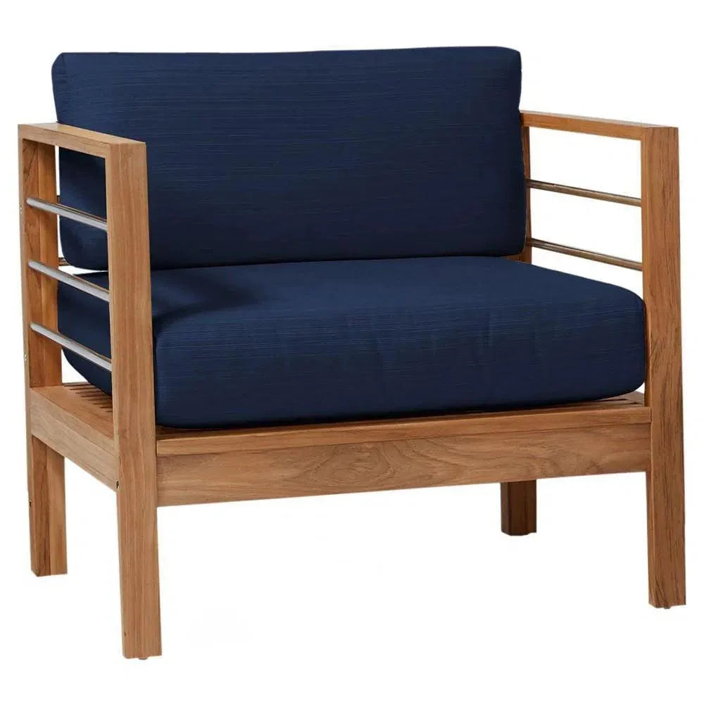 SoHo Teak Outdoor Club Chair with Sunbrella Cushion