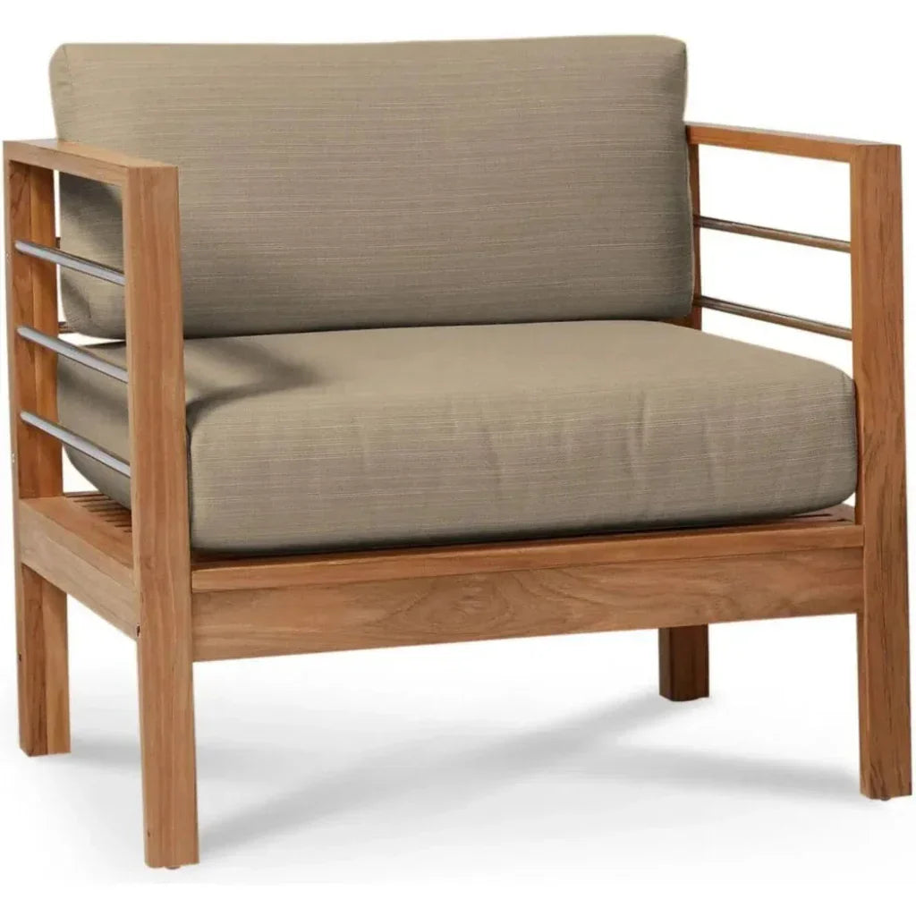 SoHo Teak Outdoor Club Chair with Sunbrella Cushion
