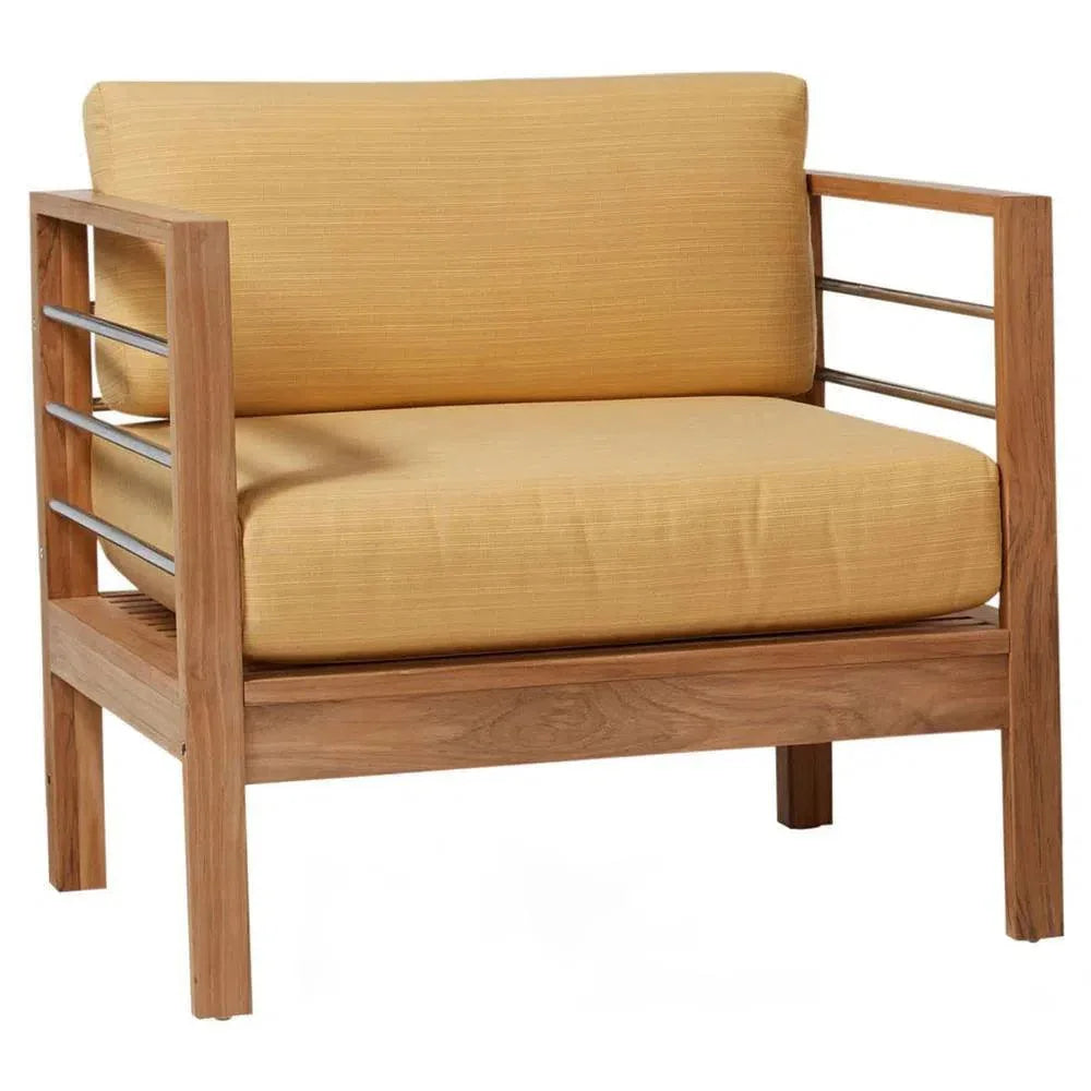 SoHo Teak Outdoor Club Chair with Sunbrella Cushion