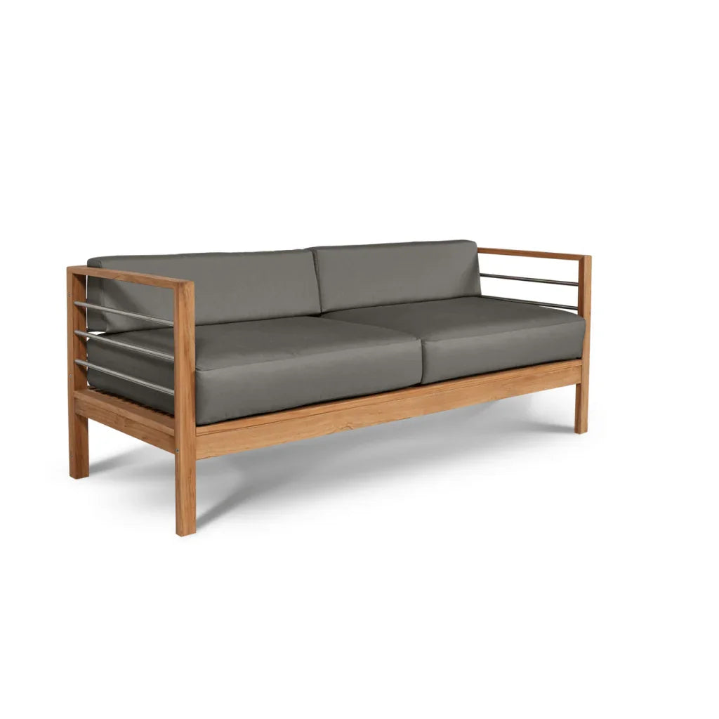 SoHo Teak Patio Deep Sofa Set with Sunbrella Cushion 4PC