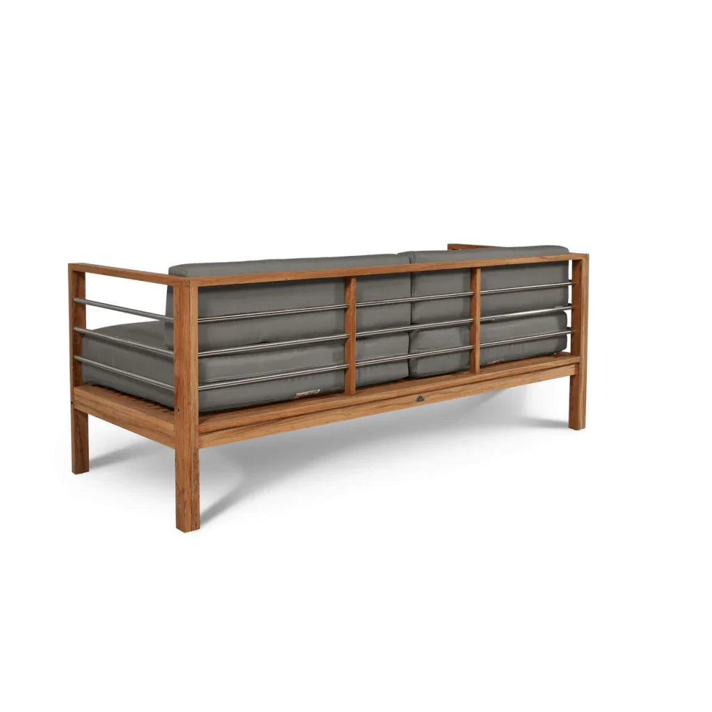 SoHo Teak Patio Deep Sofa Set with Sunbrella Cushion 4PC