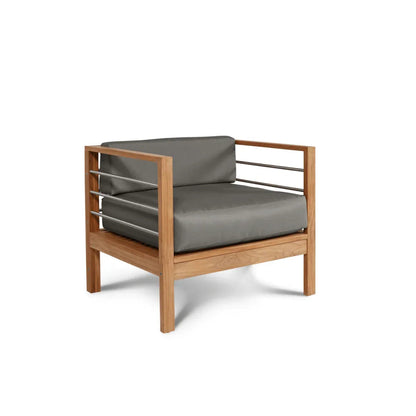 SoHo Teak Patio Deep Sofa Set with Sunbrella Cushion 4PC