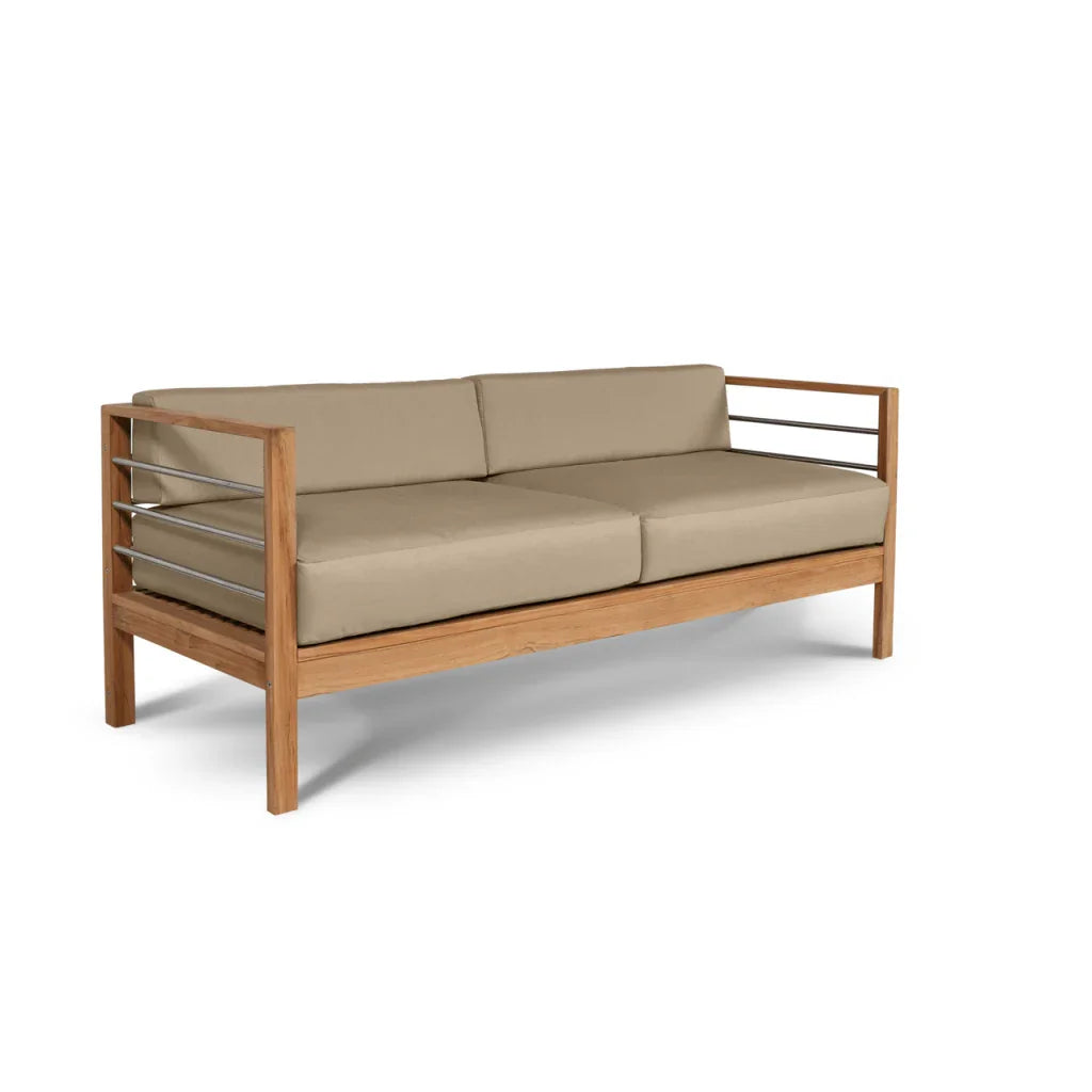 SoHo Teak Patio Deep Sofa Set with Sunbrella Cushion 4PC