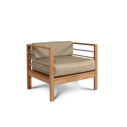 SoHo Teak Patio Deep Sofa Set with Sunbrella Cushion 4PC