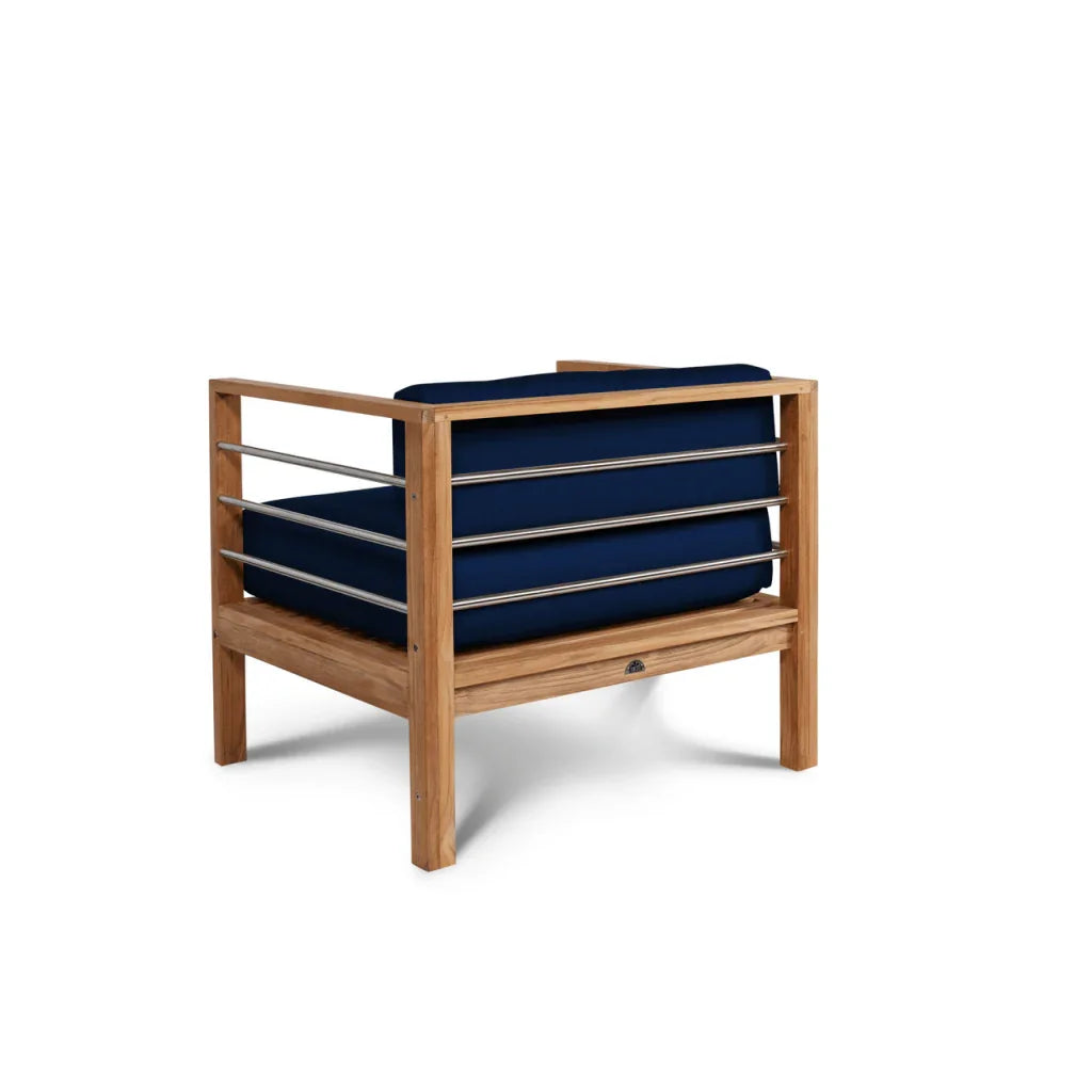 SoHo Teak Patio Deep Sofa Set with Sunbrella Cushion 4PC