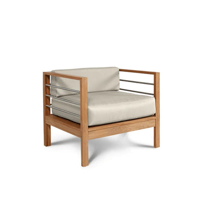 SoHo Teak Patio Deep Sofa Set with Sunbrella Cushion 4PC