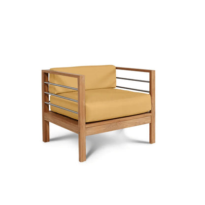 SoHo Teak Patio Deep Sofa Set with Sunbrella Cushion 4PC