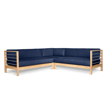 SoHo Teak Patio Sectional Sofa with Sunbrella Cushion