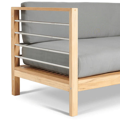 SoHo Teak Patio Sectional Sofa with Sunbrella Cushion