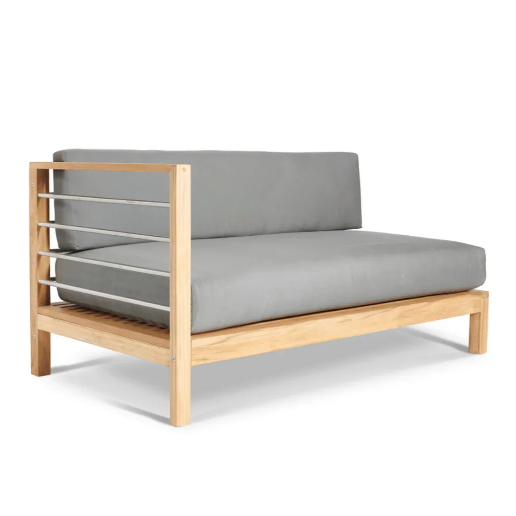 SoHo Teak Patio Sectional Sofa with Sunbrella Cushion