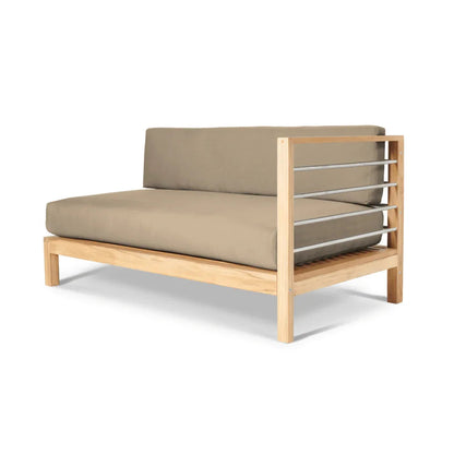 SoHo Teak Patio Sectional Sofa with Sunbrella Cushion