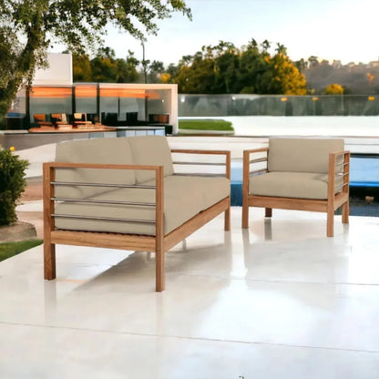 SoHo Three Person Patio Sofa with Sunbrella Cushions