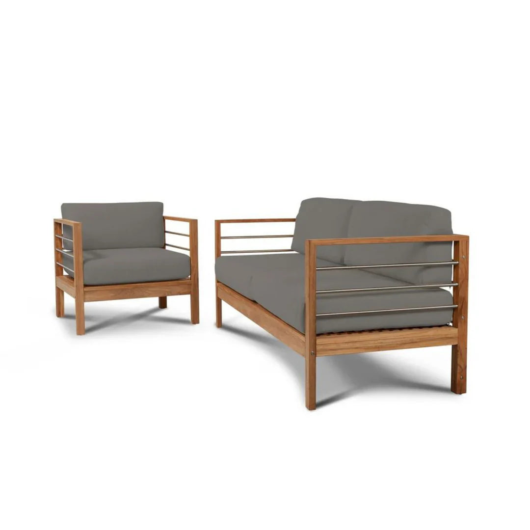 SoHo Three Person Patio Sofa with Sunbrella Cushions
