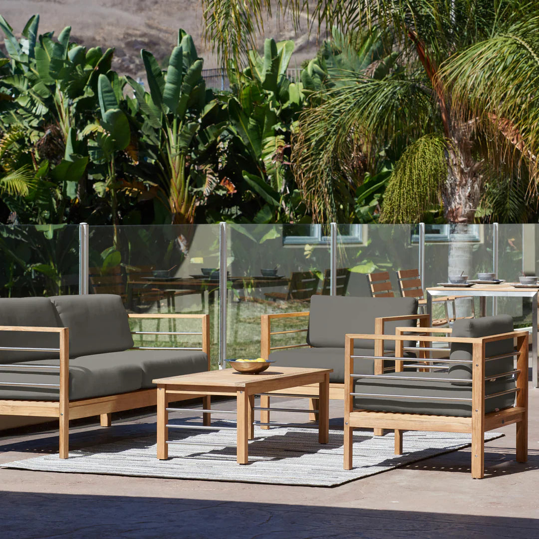 SoHo Three Person Patio Sofa with Sunbrella Cushions