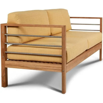SoHo Three Person Patio Sofa with Sunbrella Cushions