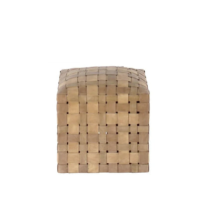 Soho Handcrafted Woven Leather Ottoman
