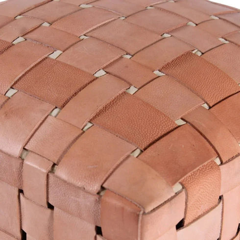 Soho Handcrafted Woven Leather Ottoman
