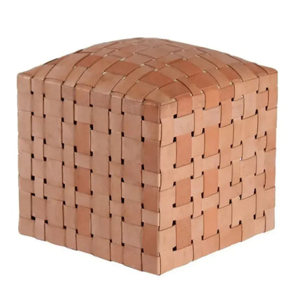 Soho Handcrafted Woven Leather Ottoman