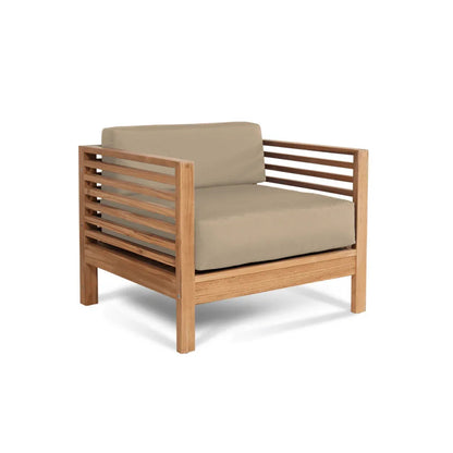 Soleil Teak Patio Lounge Set with Sunbrella Cushion 2PC