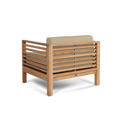 Soleil Teak Patio Lounge Set with Sunbrella Cushion 2PC