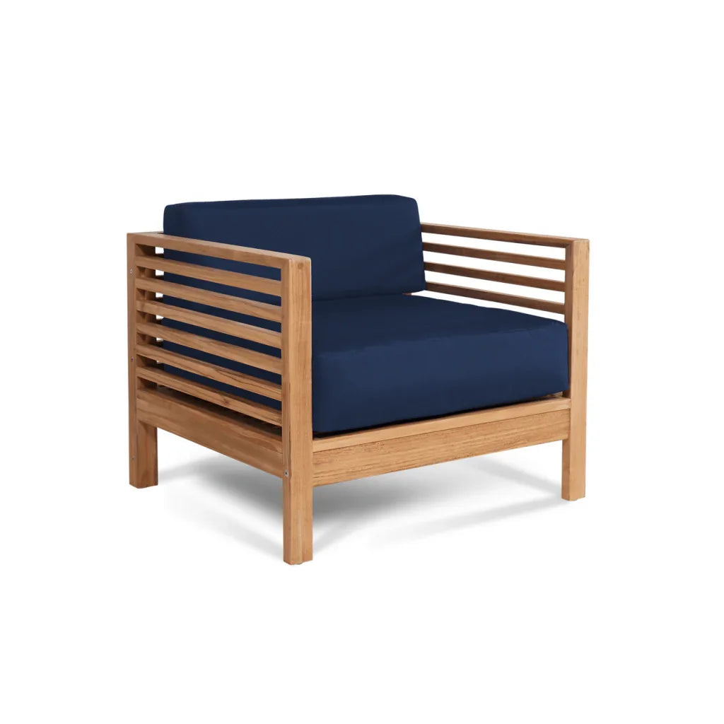 Soleil Teak Patio Lounge Set with Sunbrella Cushion 2PC