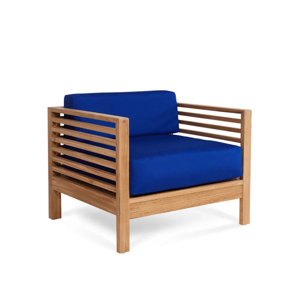 Soleil Teak Patio Lounge Set with Sunbrella Cushion 2PC