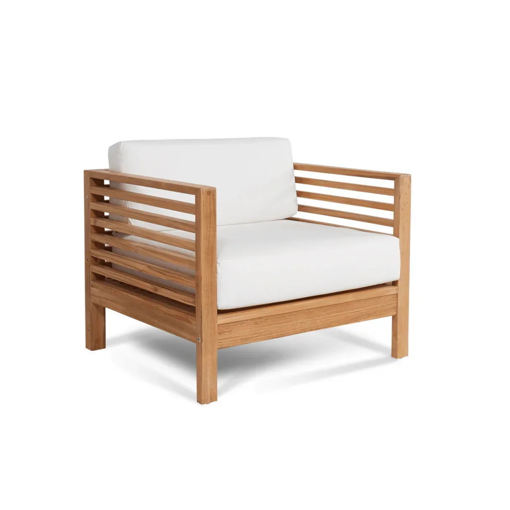 Soleil Teak Patio Lounge Set with Sunbrella Cushion 2PC