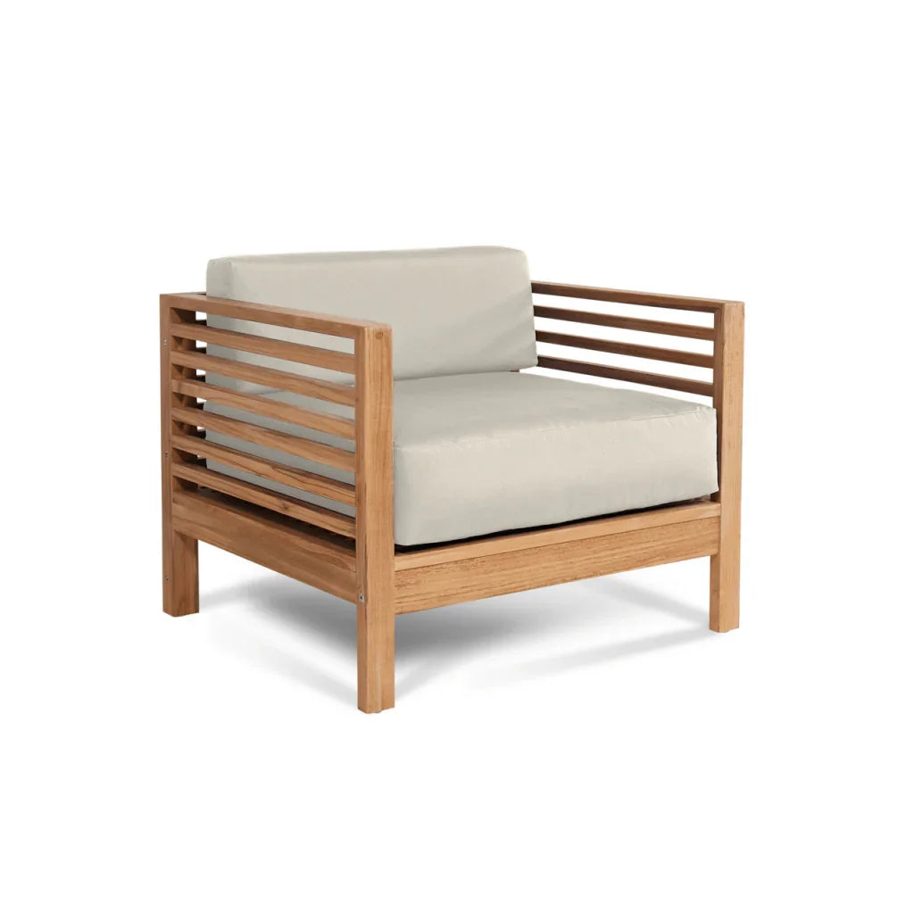 Soleil Teak Patio Lounge Set with Sunbrella Cushion 2PC