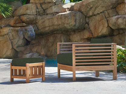 Soleil Teak Patio Lounge Set with Sunbrella Cushion 2PC