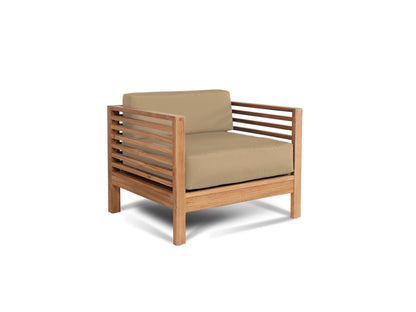 Soleil Teak Patio Lounge Set with Sunbrella Cushion 2PC