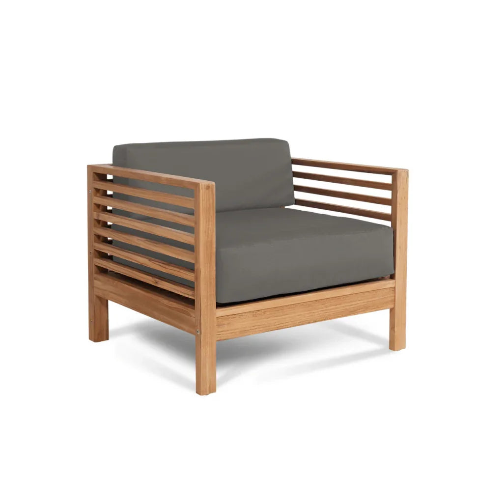 Soleil Teak Patio Lounge Set with Sunbrella Cushion 2PC