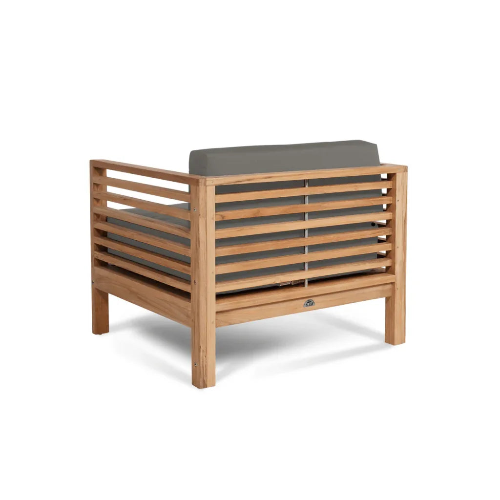 Soleil Teak Patio Lounge Set with Sunbrella Cushion 2PC