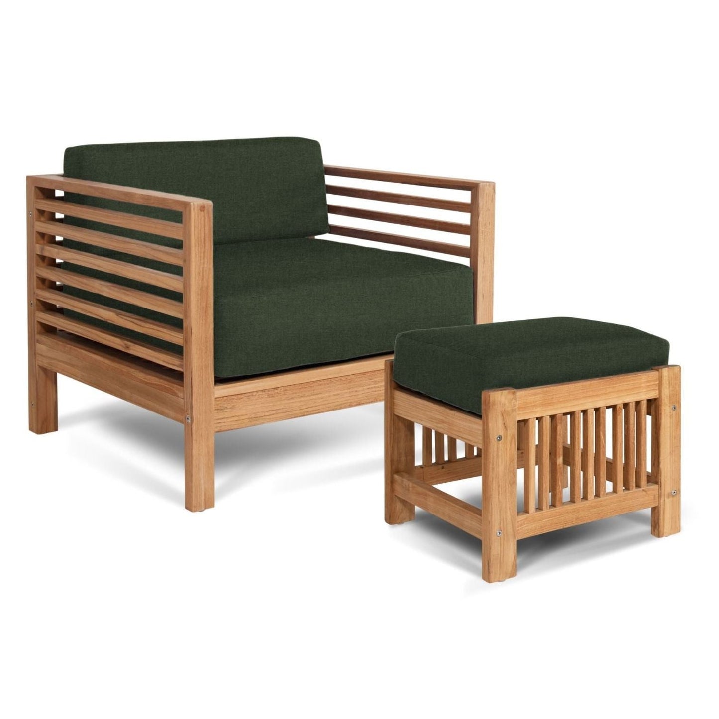 Soleil Teak Patio Lounge Set with Sunbrella Cushion 2PC