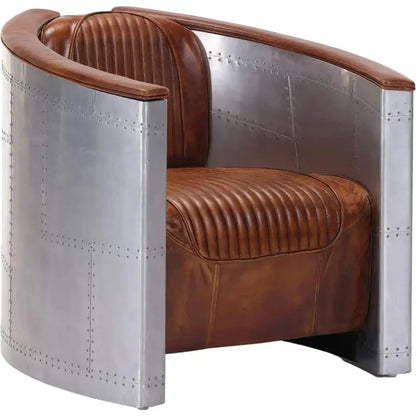 Solvane Leather Brown Armchair