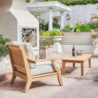 Sonoma Teak Deep Outdoor Club Chair Sunbrella Cushion