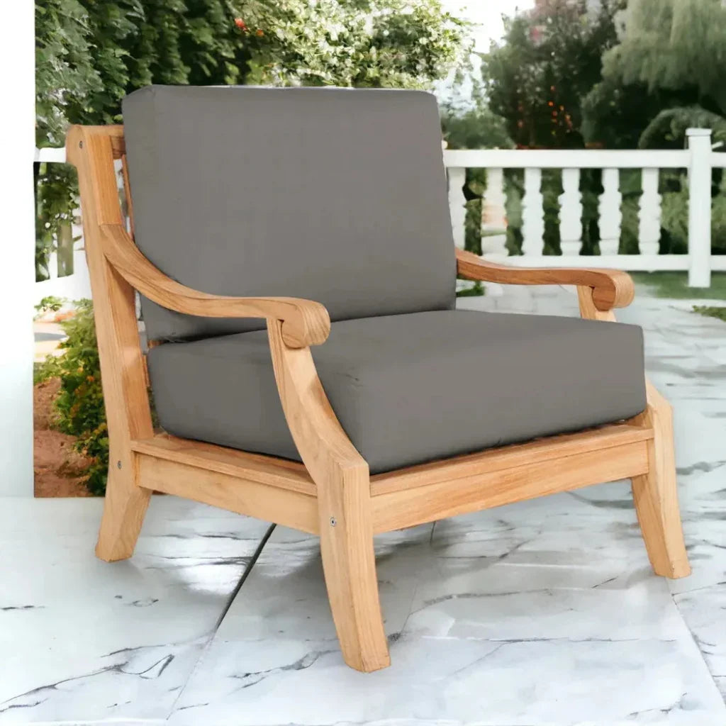 Sonoma Teak Deep Outdoor Club Chair Sunbrella Cushion