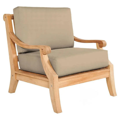 Sonoma Teak Deep Outdoor Club Chair Sunbrella Cushion
