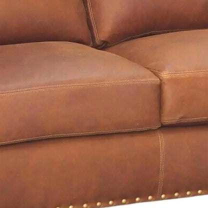 Soreil Caramel Brown Leather Sofa Hartford