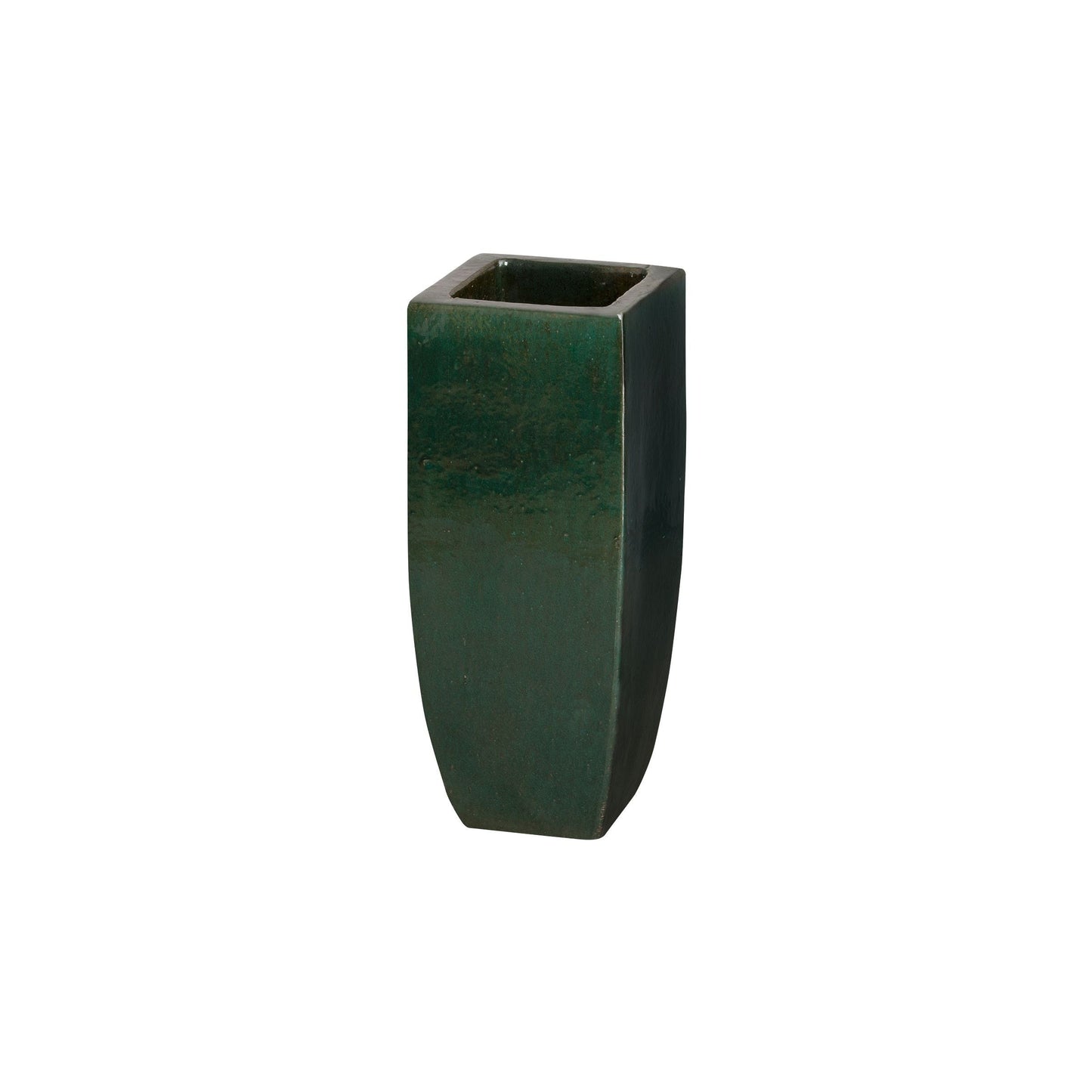 Square 23"H Emerald Green Tall Outdoor Planter
