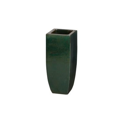 Square 23"H Emerald Green Tall Outdoor Planter