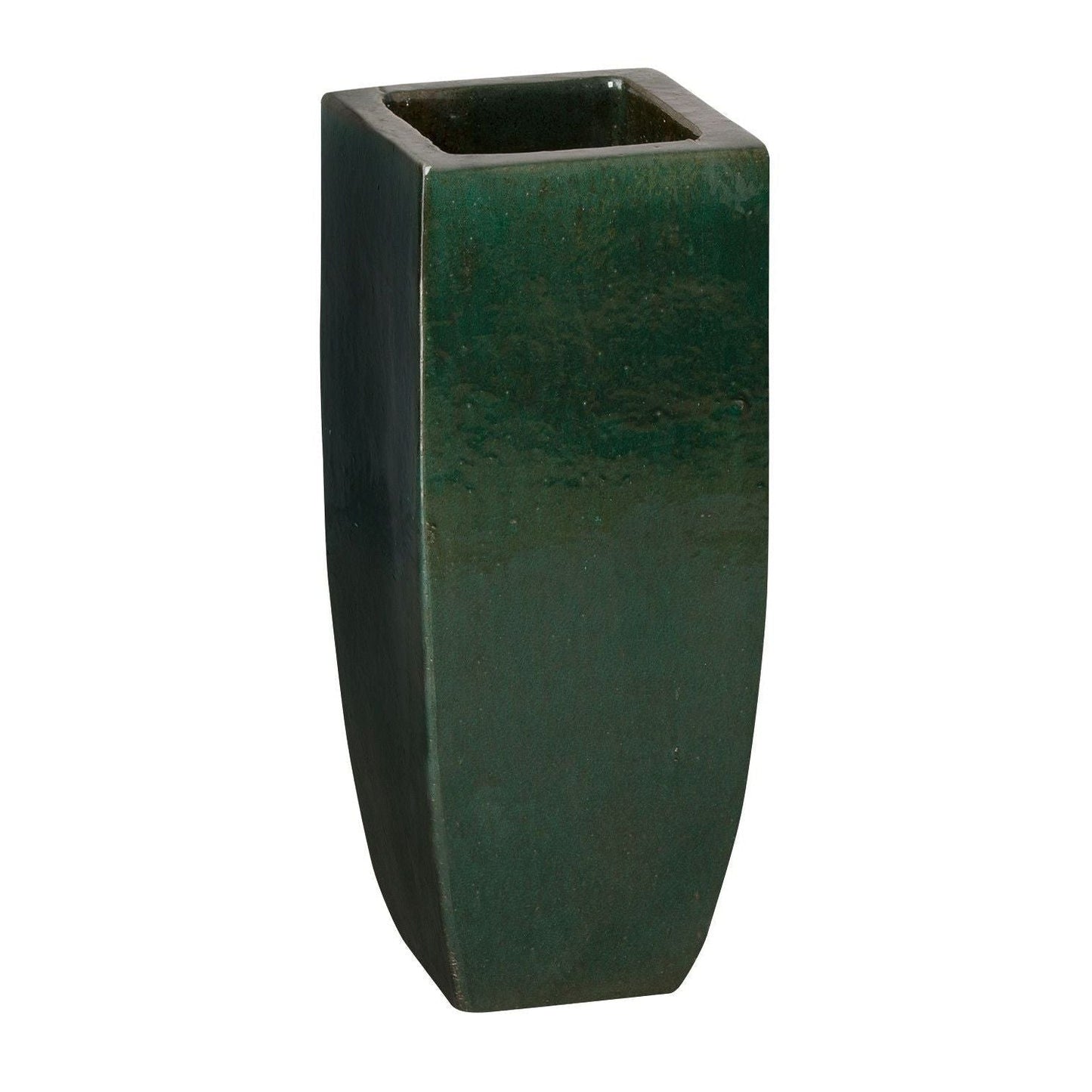 Square 23"H Emerald Green Tall Outdoor Planter