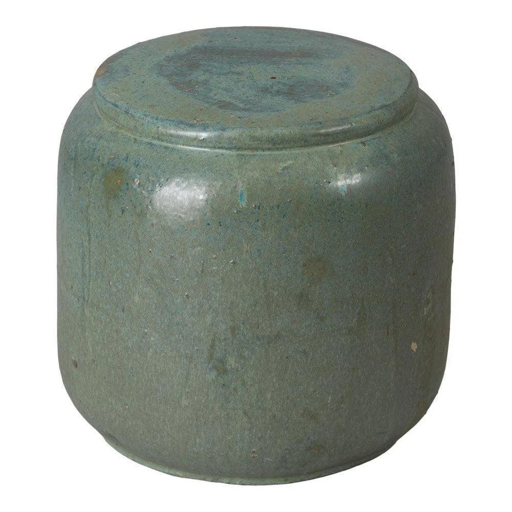 Squat 18 in. Round Ceramic Outdoor Garden Stool