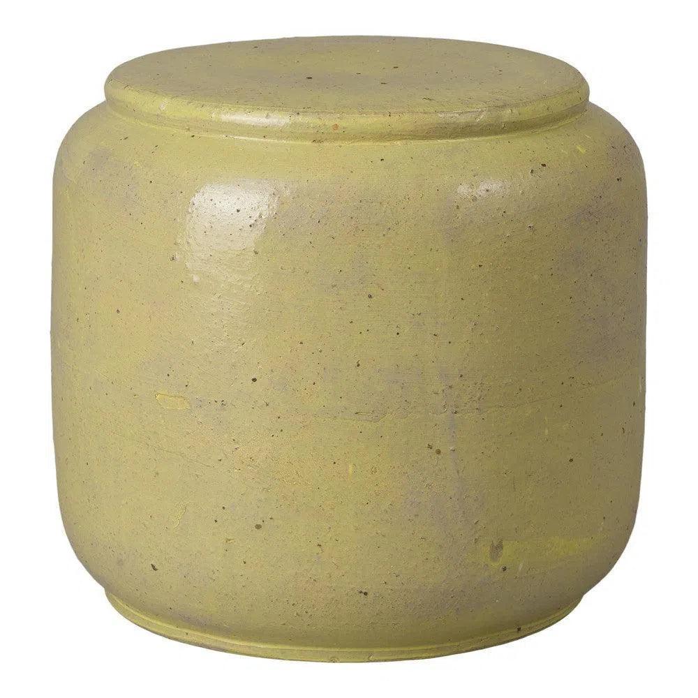 Squat 18 in. Round Ceramic Outdoor Garden Stool