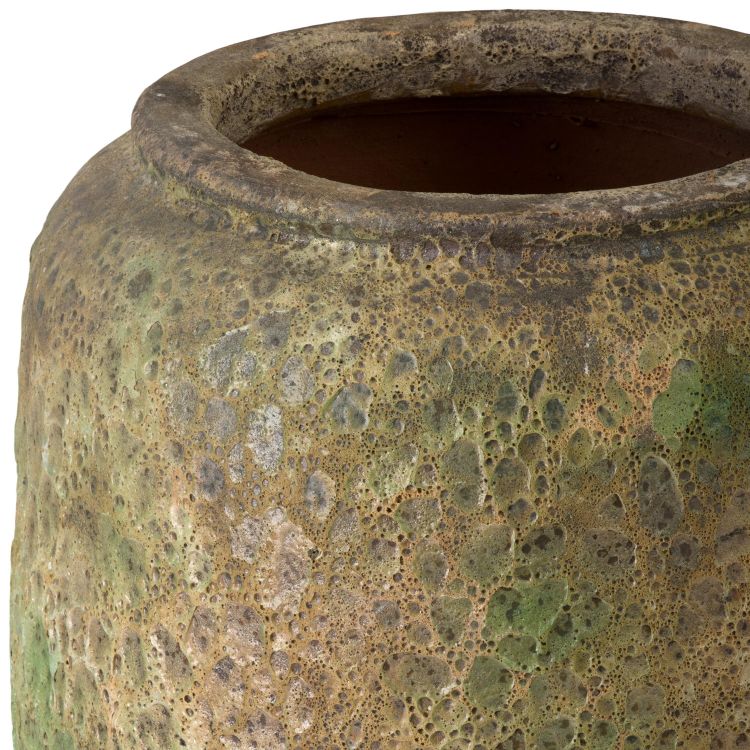 Squat Reef Green Ceramic Tall Jar