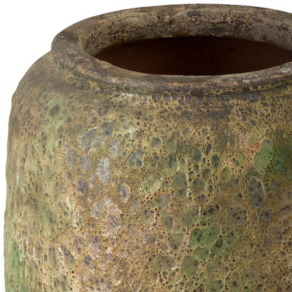 Squat Reef Green Ceramic Tall Jar