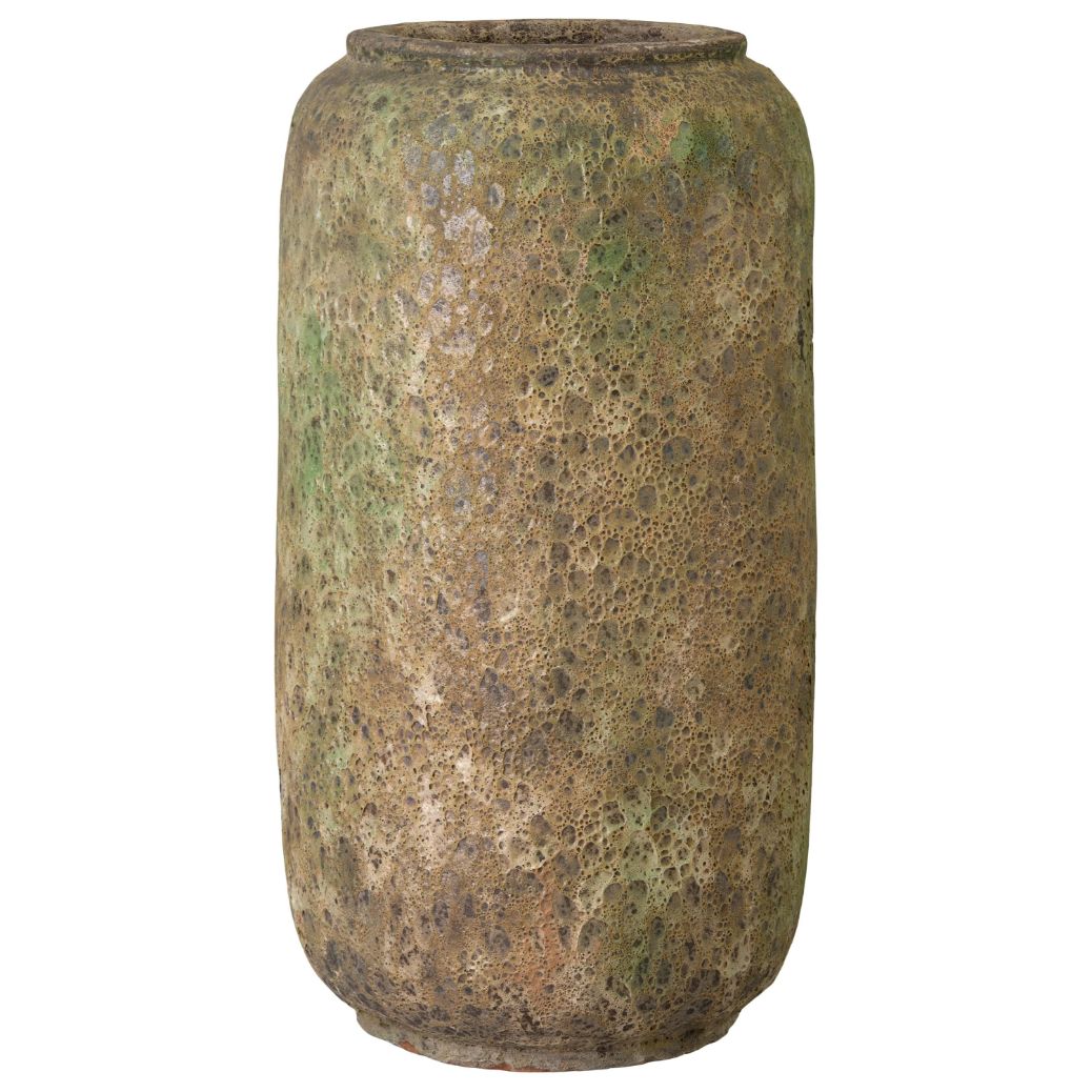 Squat Reef Green Ceramic Tall Jar