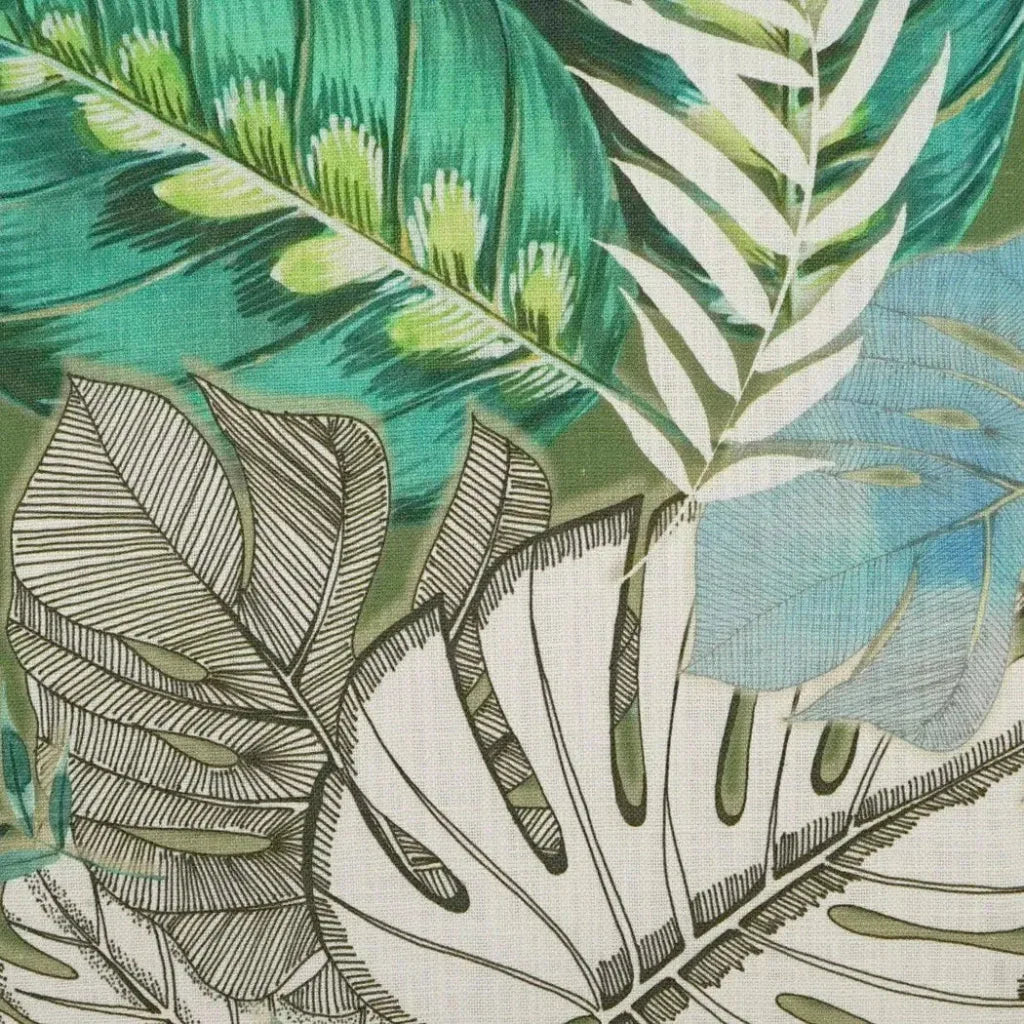 St. Lucia Floral Beach Green Large Throw Pillow Insert