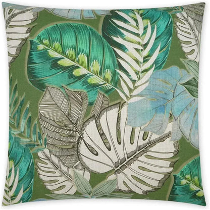 St. Lucia Floral Beach Green Large Throw Pillow Insert