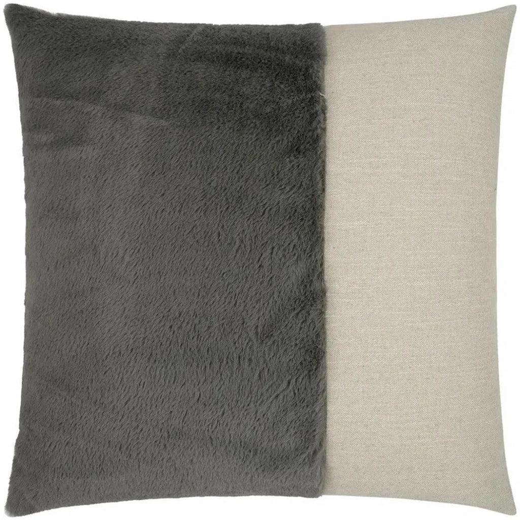 St. Moritz  Faux Fur Grey Large Throw Pillow Insert